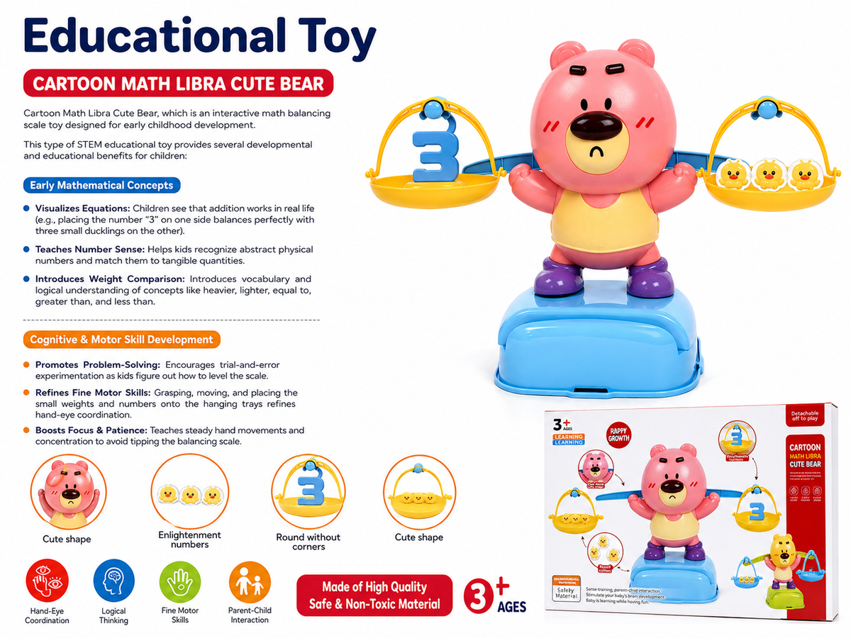Cartoon Math Libra Cute Bear