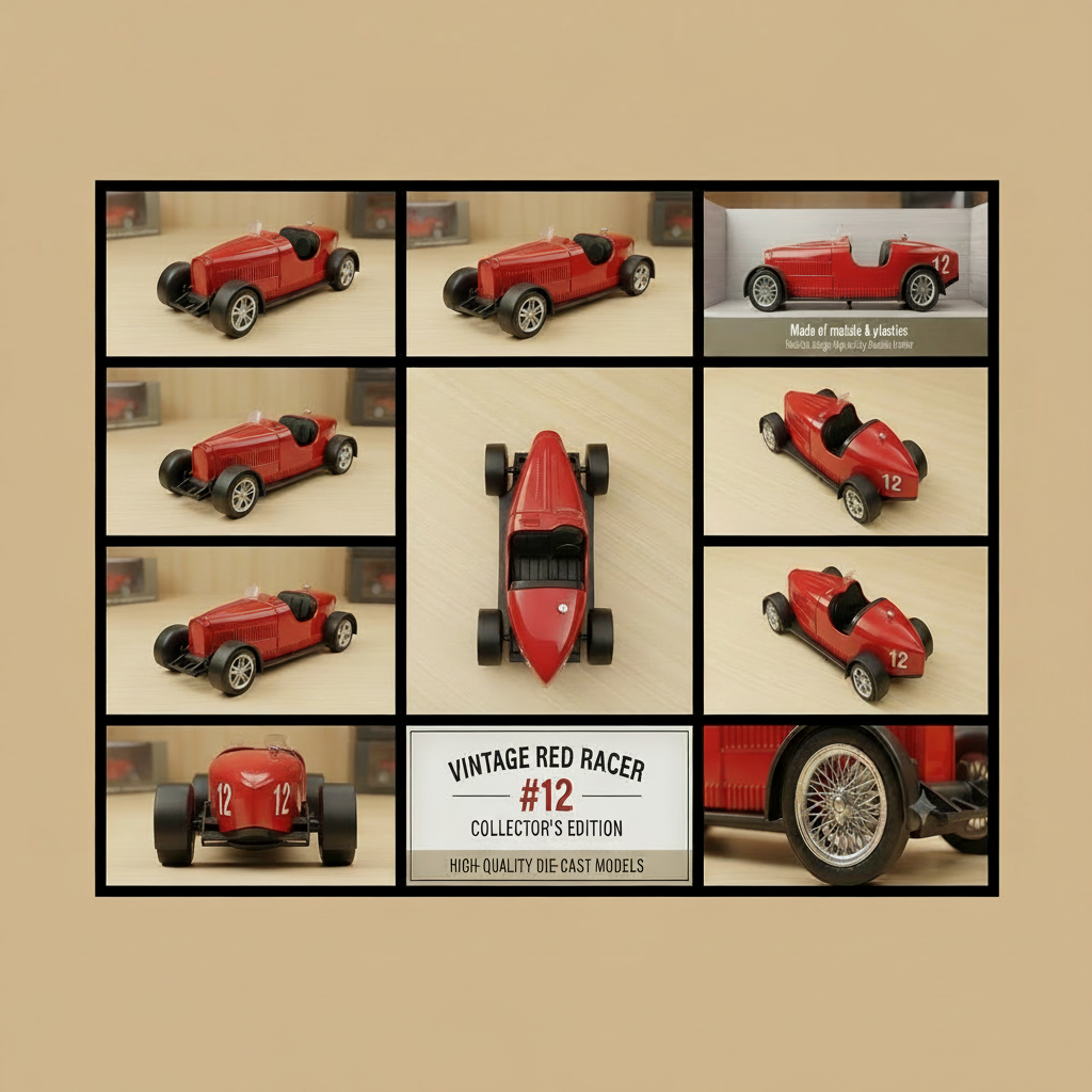 Vintage Red Racer  Die-Cast Model Car