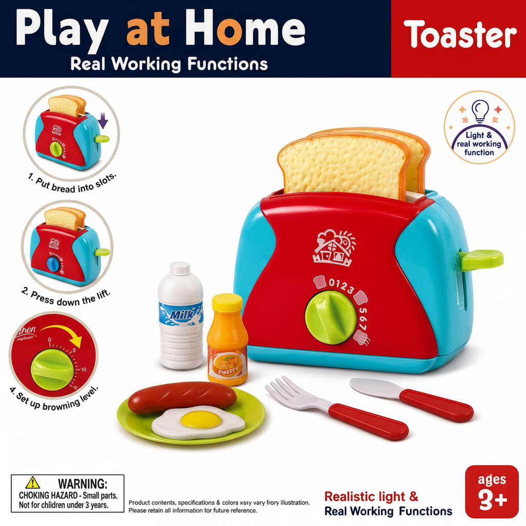 Kids Toy Toaster Set