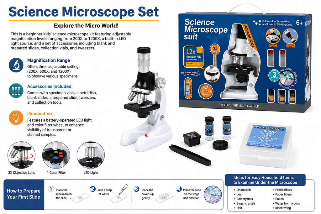 Kids Science Microscope Set